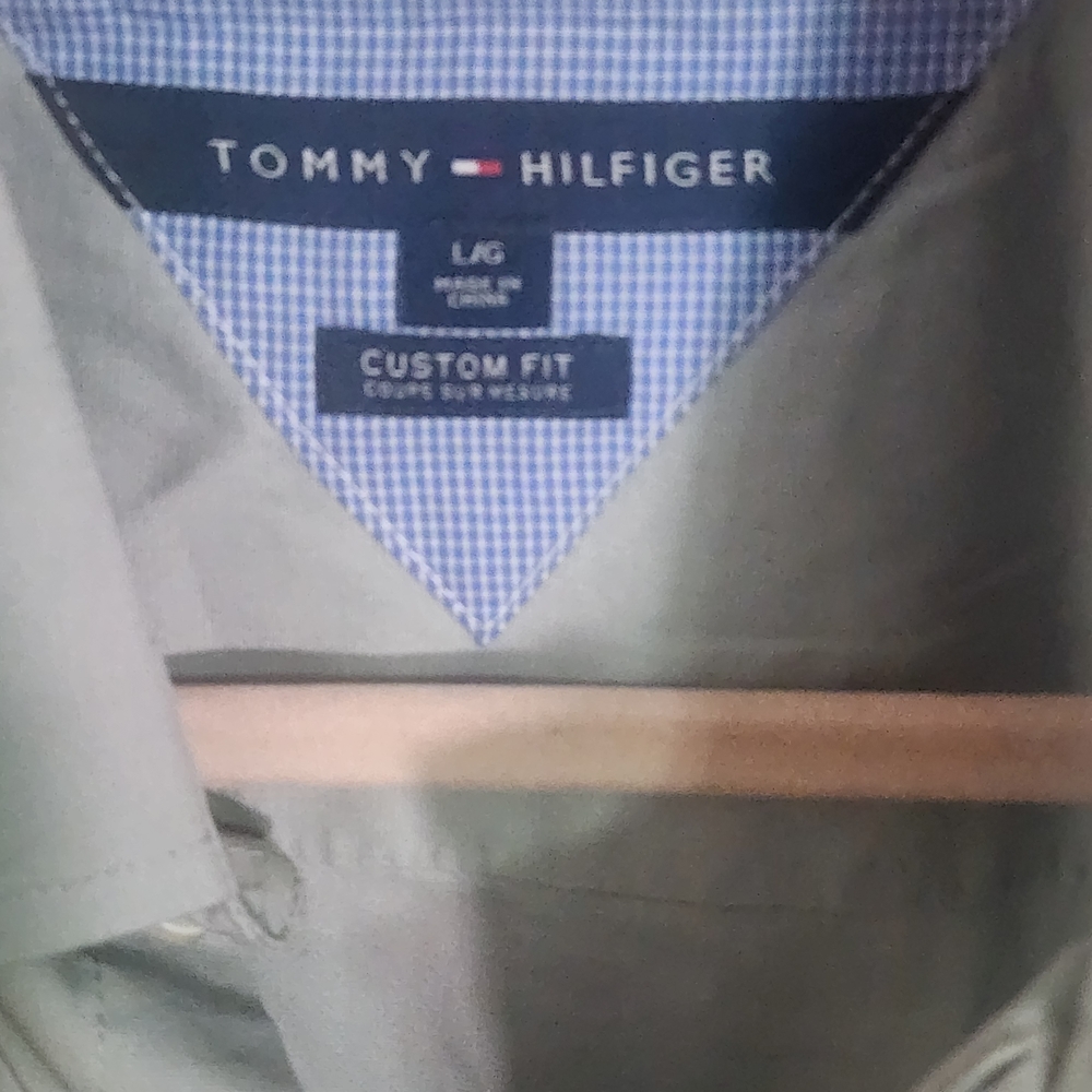 Tommy Hilfiger Gray Custom Fit Men's Shirt